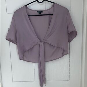 Wild Fable Purple Tie-Front Crop Top
